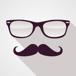 Retro Hipster Mustache Glasses Pattern vector image