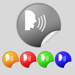 talking flat modern web icon set colour button vector image