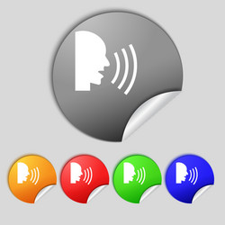 Talking flat modern web icon set colour button vector