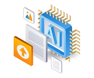 artificial intelligence create data flat vector image