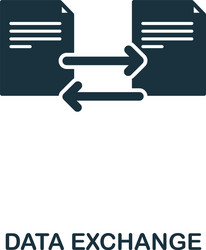 data exchange icon line style design ui vector image