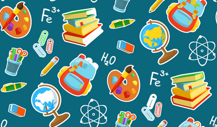 different school objects vector