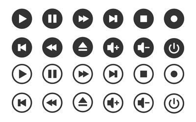 Player or video interface icons Royalty Free Vector Image