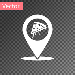 white map pointer with fast food slice pizza icon vector image