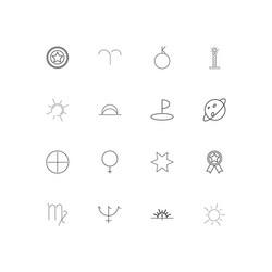 astrology linear thin icons set outlined simple vector image