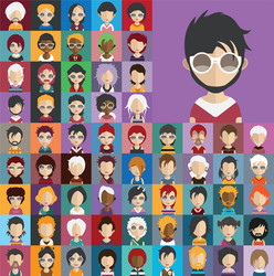 avatar collection various male and female vector