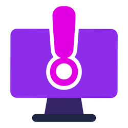 Computer icon with warning flat design vector