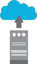 computer tower with cloud computing vector image