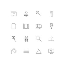 Creative process and design linear thin icons set vector