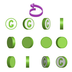 Letter g in circle rotation sequence sprite sheet vector