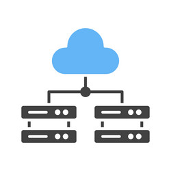 multiple cloud servers icon image vector image