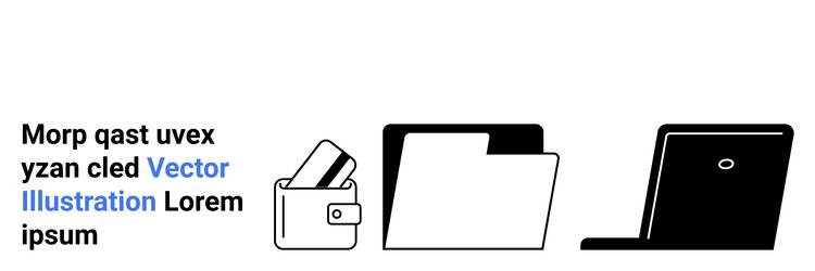 office essentials wallet document folder vector image