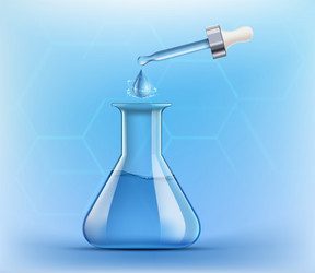 pipette with a drop laboratory test tube vector