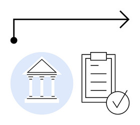 process flow from institution to checklist vector image