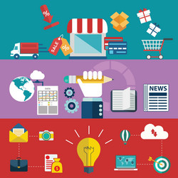 set of flat design concepts vector image
