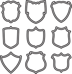 set of shields vector image