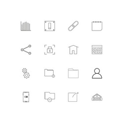user interface simple linear icons set outlined vector image