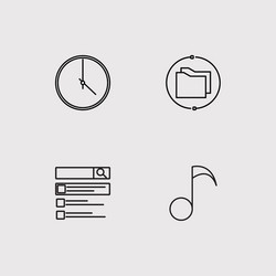 user interface simple linear icons set outlined vector image