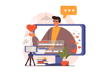 video streaming web concept in flat design vector image
