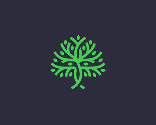 Abstract linear tree logo icon design Royalty Free Vector