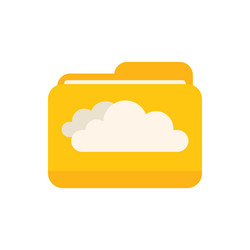 Access cloud folder icon flat data crm vector