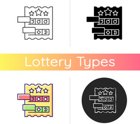 break open lottery ticket icon vector