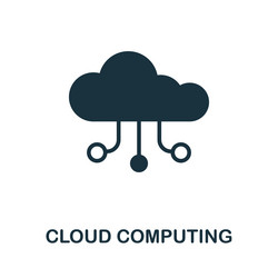 Cloud computing icon monochrome simple vector