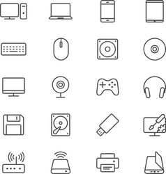 Computer Icons - Thin Line Style vector image