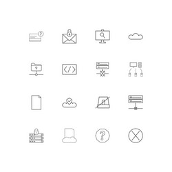 cyber security linear thin icons set outlined vector image