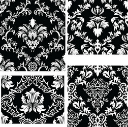 damask patterns set vector image