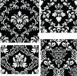 Damask patterns set vector