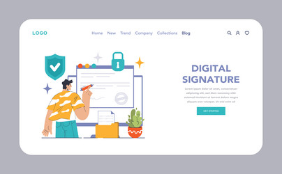 data encryption web or landing personal vector image