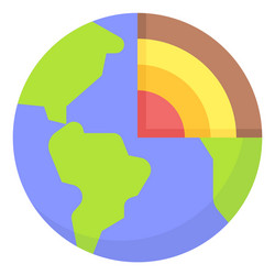 Earths inner core icon earth day related vector