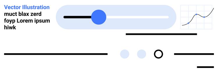 modern ui elements with graph and slider for user vector image