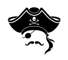 photo booth mask with pirate tricorn and eye patch Vector Image
