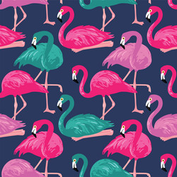 Seamless pattern with flamingos vector