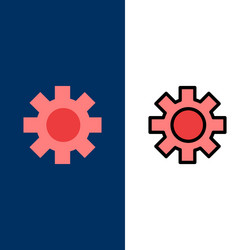setting gear logistic global icons flat and line vector image