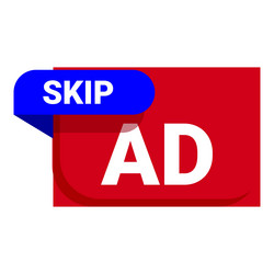 skip ad button showing online advertisements vector image
