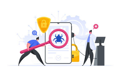 Software Bug Hunting Engineers vector image