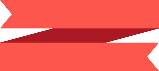 two overlapping red ribbons on a white background vector image