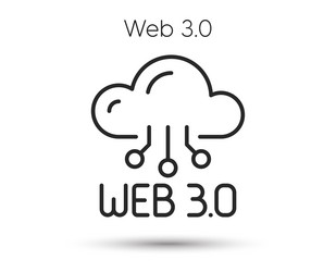 Web 30 line icon web3 internet technology sign vector