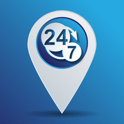 24 7 character 247 open hours a day vector