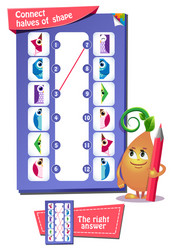 connect halves of figures owl vector image