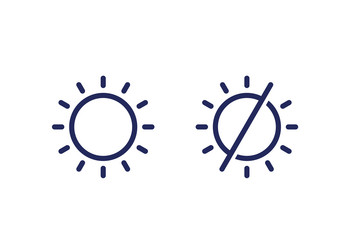 Day mode on and off icons vector