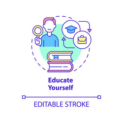 educate yourself concept icon vector