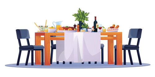 Festive Dinner Table Setting vector image