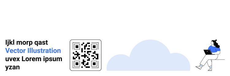 modern interface with qr code cloud and remote vector image