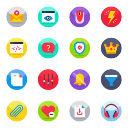 pack of ui and web flat icons vector image