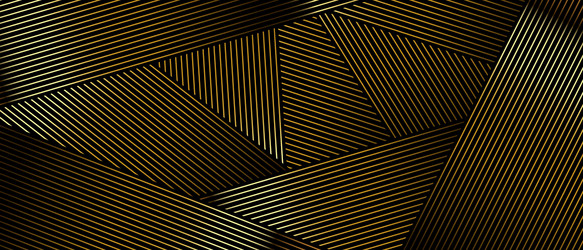 Abstract black background with gold diagonal lines vector