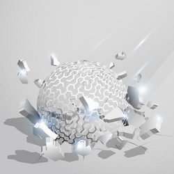 ball orb with pattern mazes crashed vector image